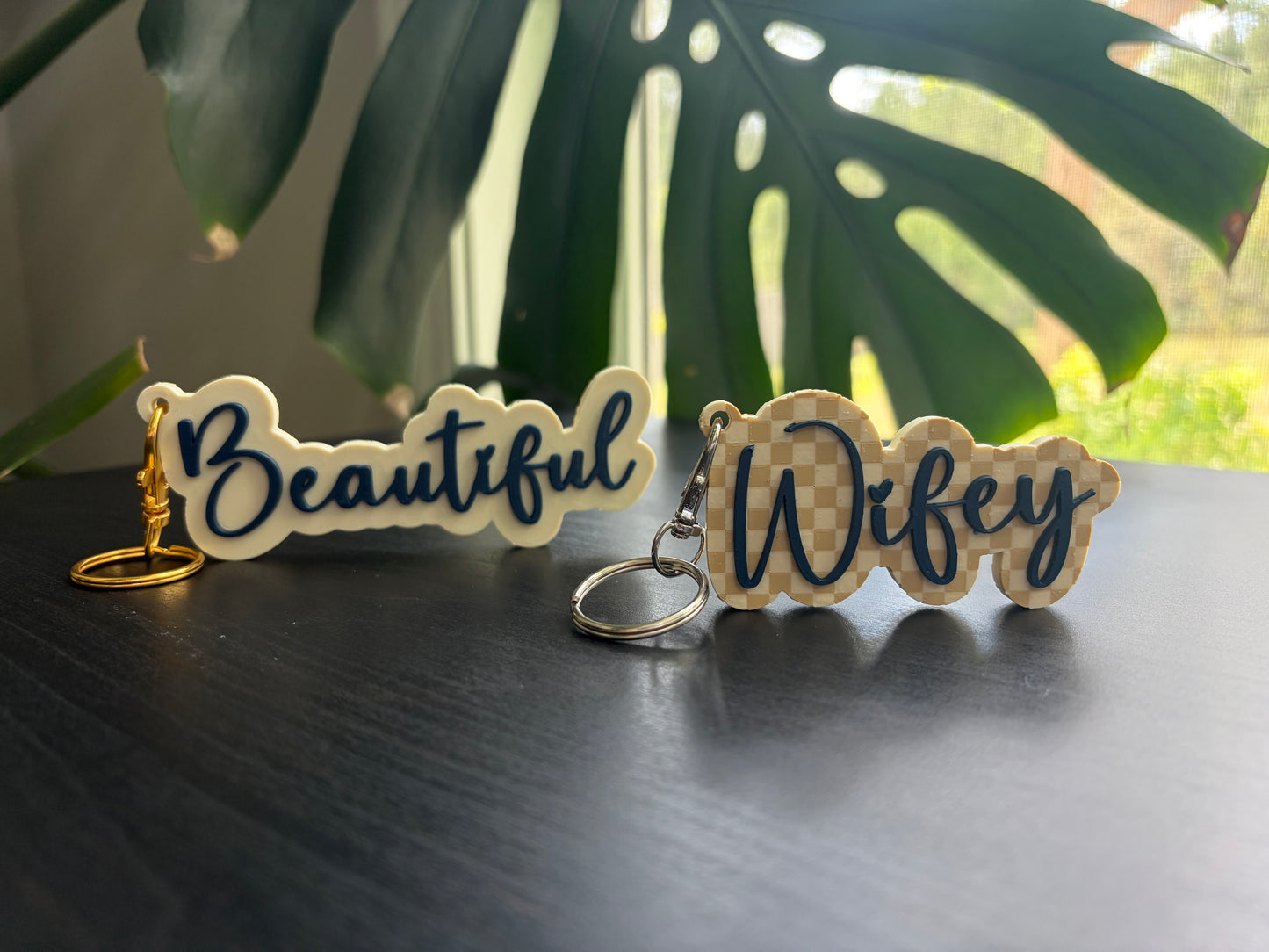 Wifey or Beautiful Keychain
