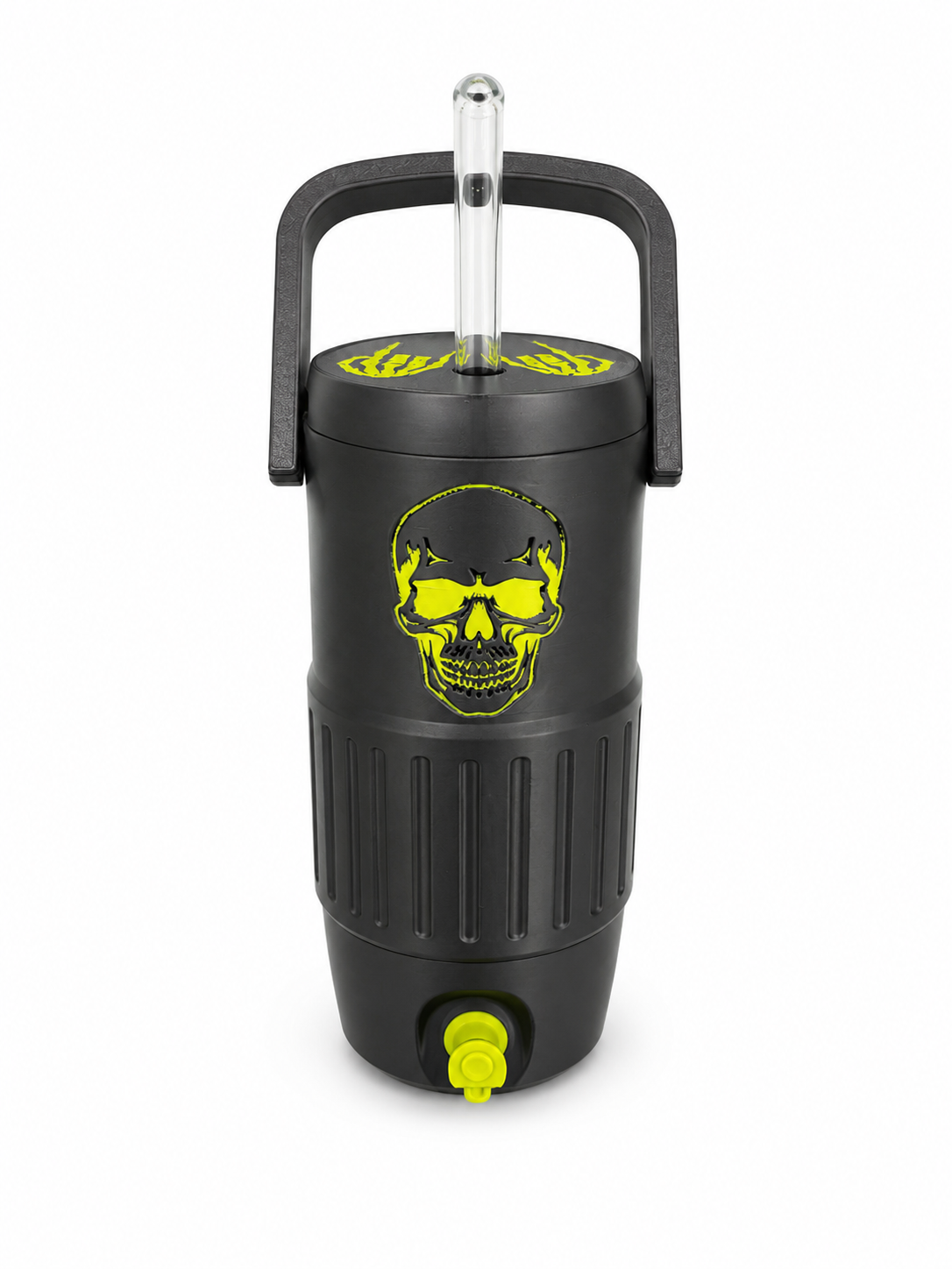 12oz Retro Cooler Slim Can Koozie with Handle (Alani Can) Skull + Rock Hands