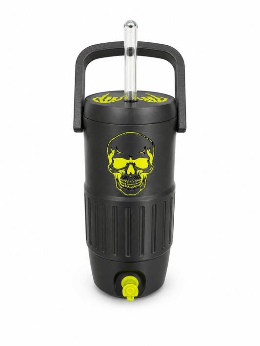 12oz Retro Cooler Slim Can Koozie with Handle (Alani Can) Skull + Rock Hands