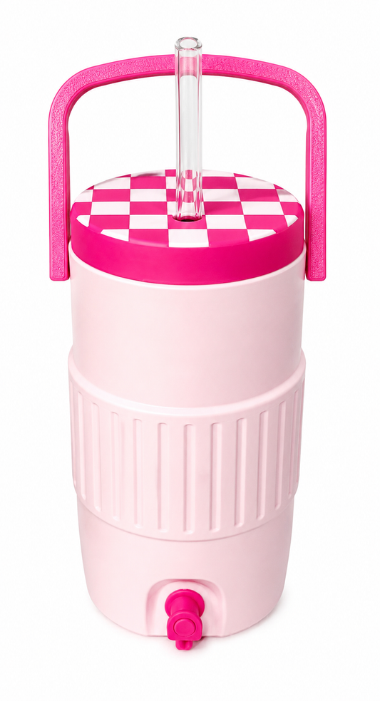 16oz Retro Cooler Can Koozie with Handle Checkered Lid (Monster)