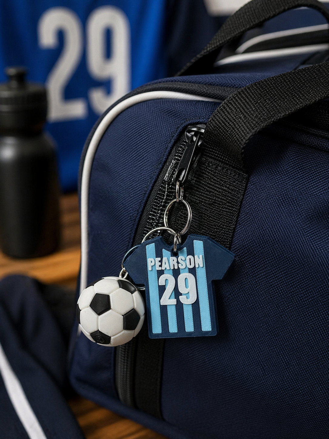 Personalized Soccer Jersey NFC Keychain – Custom Name & Number