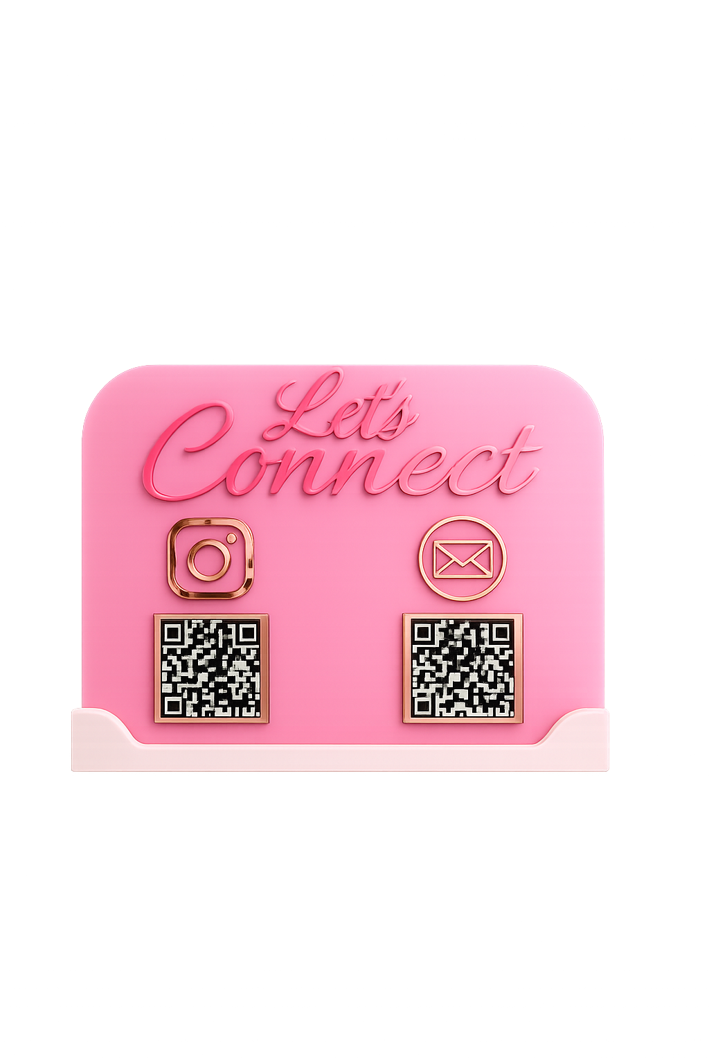 “Let’s Connect” QR Code Social Media Stand