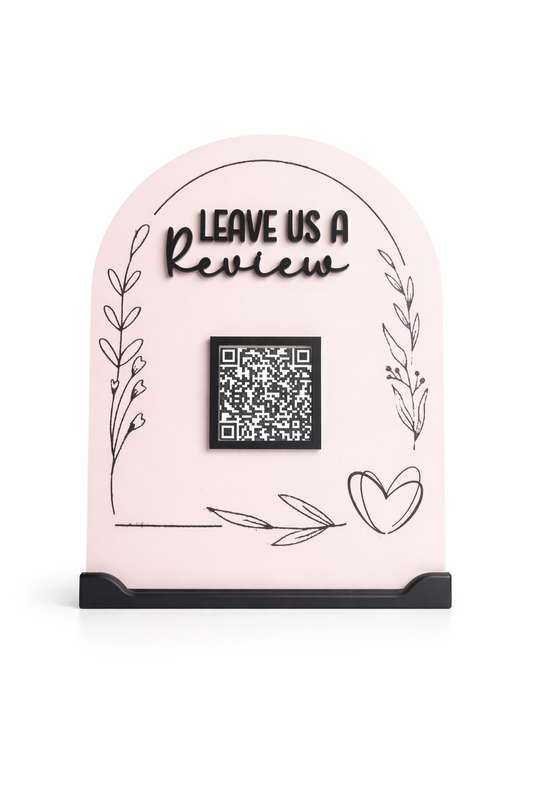 “Leave Us a Review” (acrylic) QR Code Stand