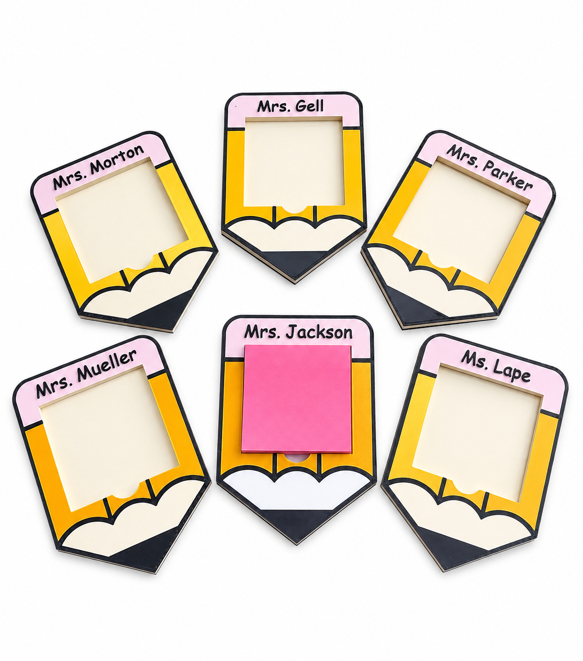 Personalized Pencil Sticky Note Holder