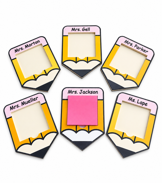 Personalized Pencil Sticky Note Holder