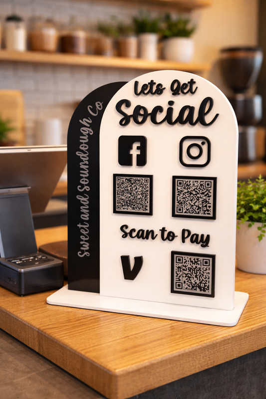 Personalized Social Media QR Stand