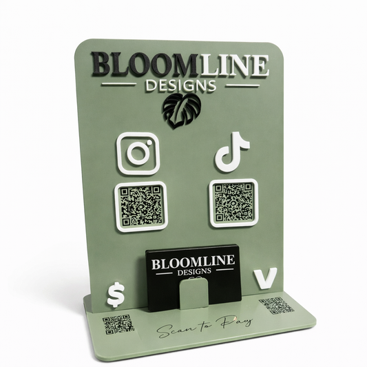 Custom Social Media & Payment QR Stand – Premium Acrylic Business Display