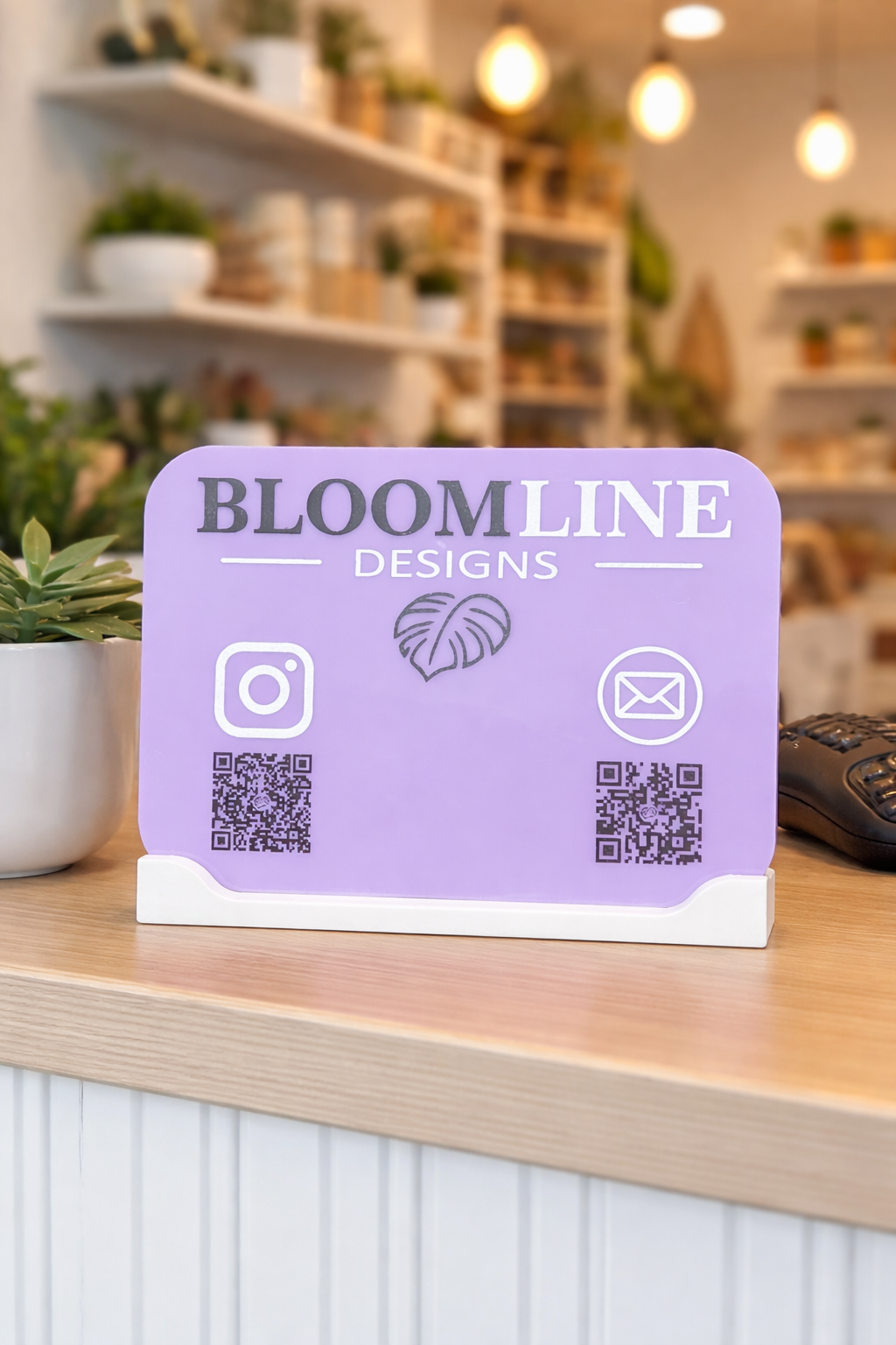 Business QR Code Social Media Stand